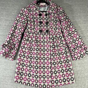 Pura Vida Grey Purple Modified Peacoat Coat Women Mock Double Breasted Size 2